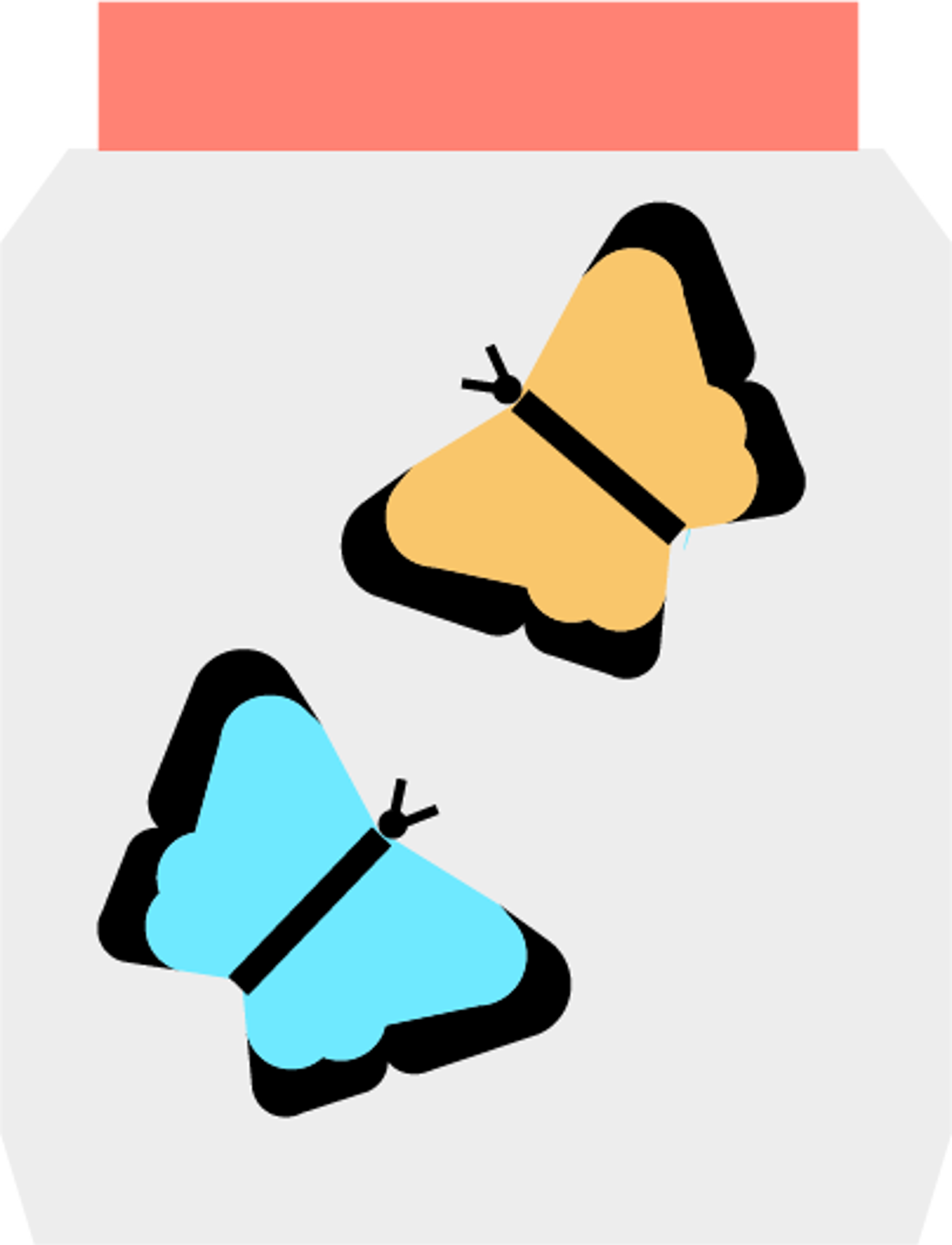 Glass med sommerfugler