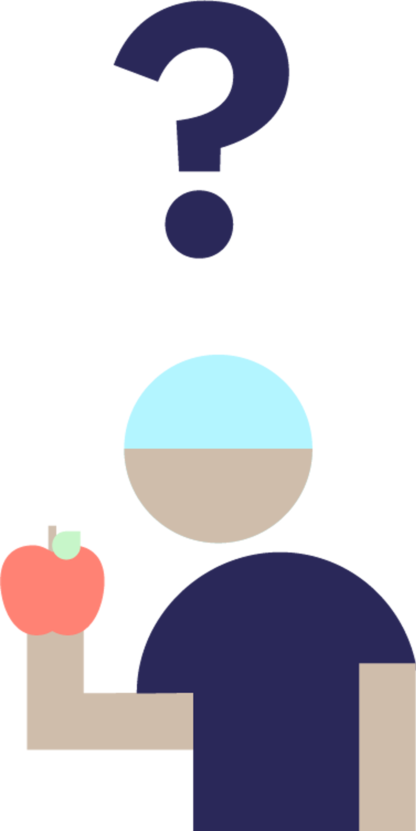 Elev med eple i hånden