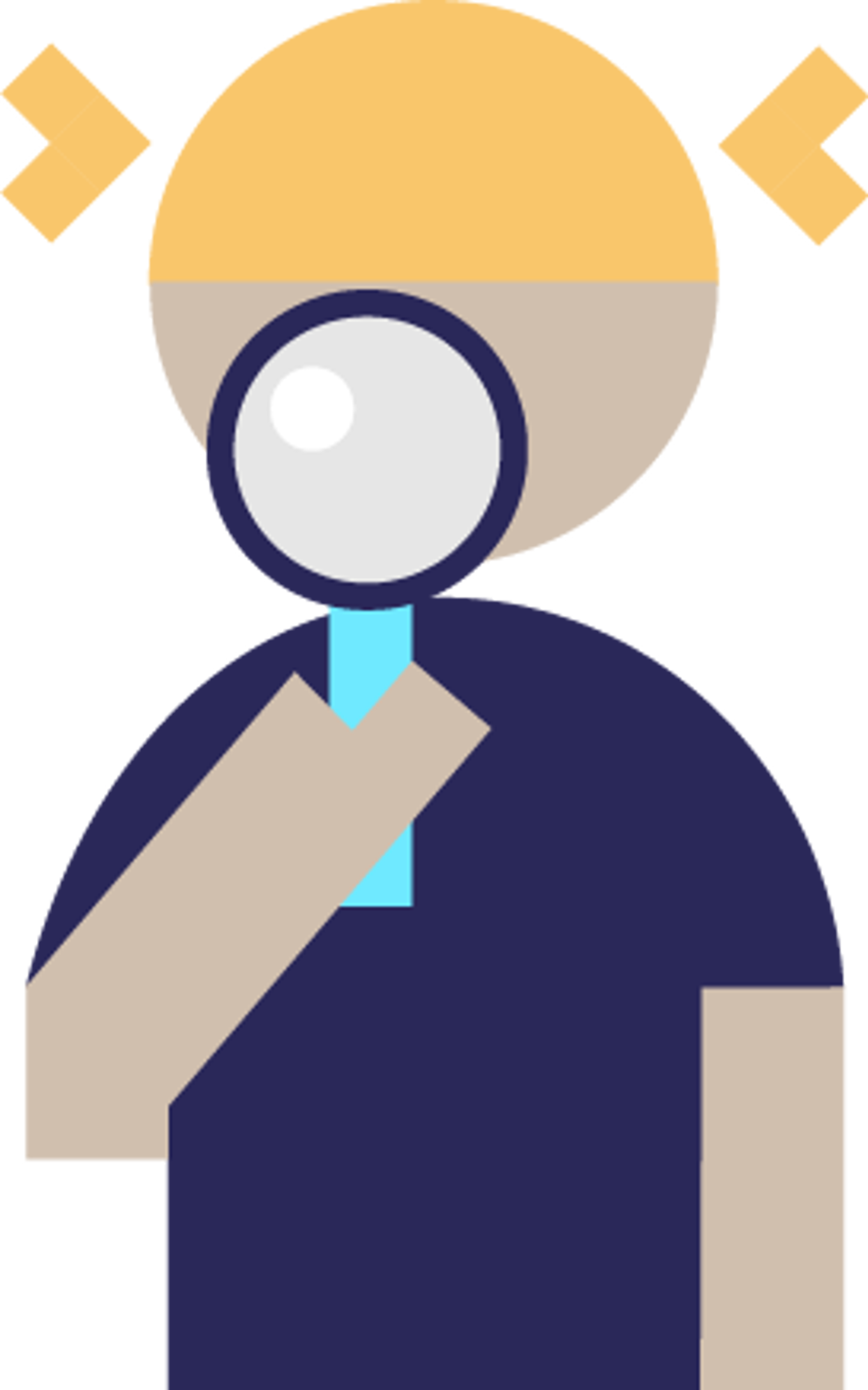 Jente med forstørrelsesglass